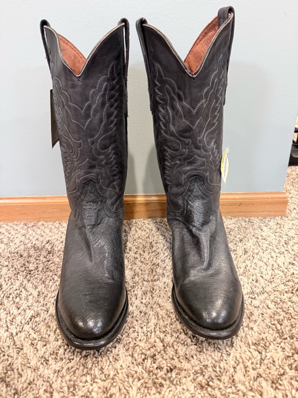 Vaccari Classic Black Men’s Western Cowboy Boots